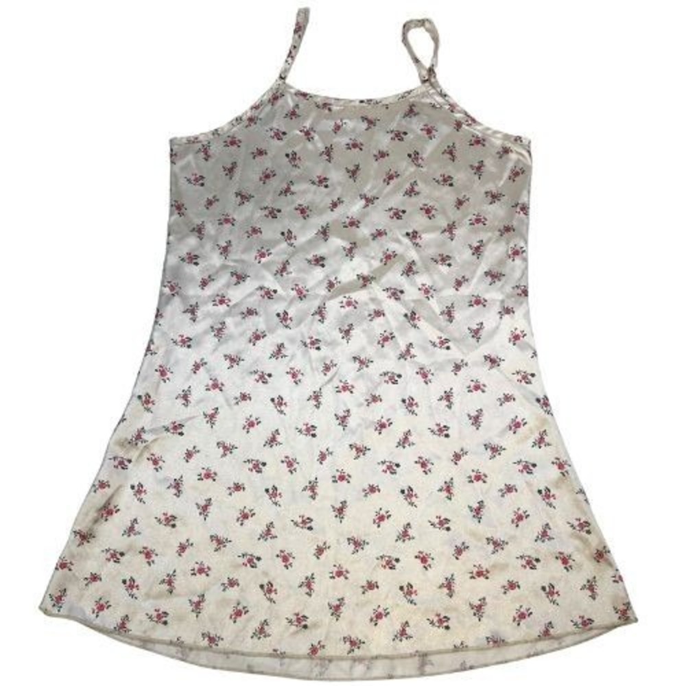Vintage Y2K Camisole Babydoll Top Cami Medium White Fairy Grunge Indie Floral
